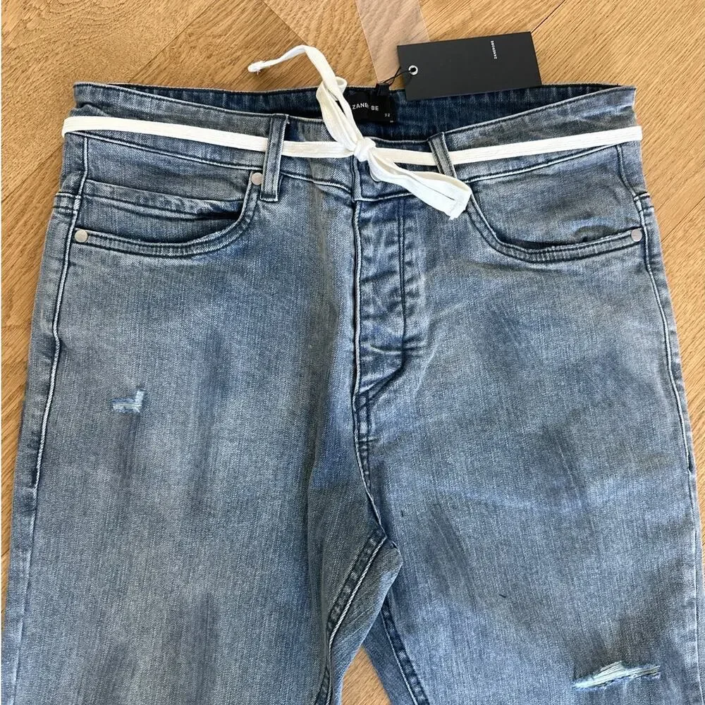 Zanerobe - Joe Blow Distressed Denim Jeans in Hailstorm Blue